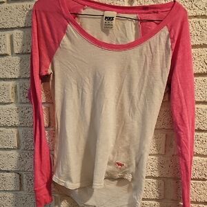Victoria's Secret PINK White Tee with Pink Trim